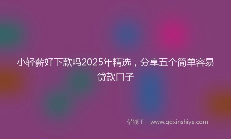 小轻薪好下款吗2025年精选，分享五个简单容易贷款口子