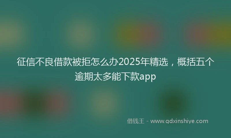 征信不良借款被拒怎么办2025年精选，概括五个逾期太多能下款app