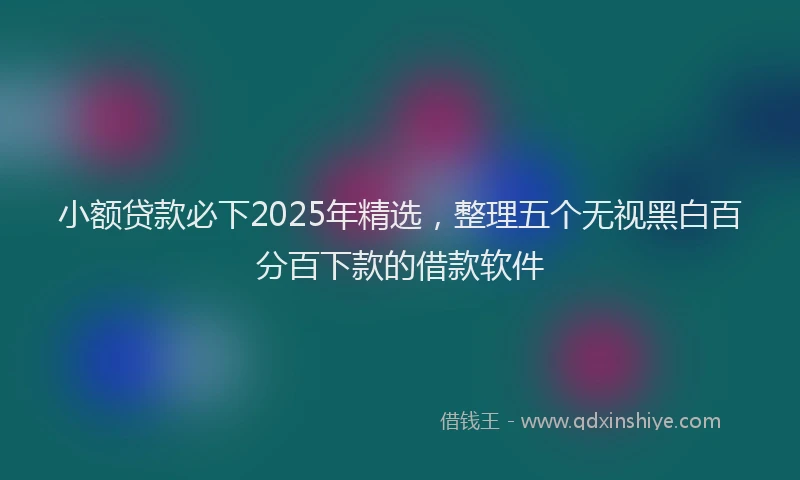 小额贷款必下2025年精选，整理五个无视黑白百分百下款的借款软件