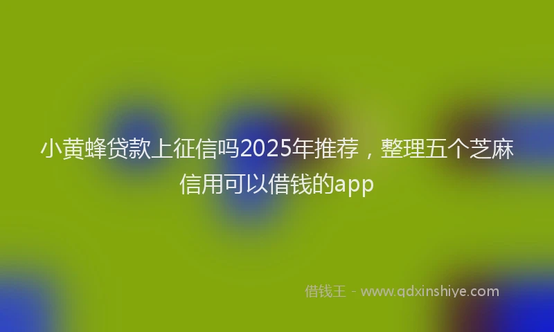 小黄蜂贷款上征信吗2025年推荐，整理五个芝麻信用可以借钱的app