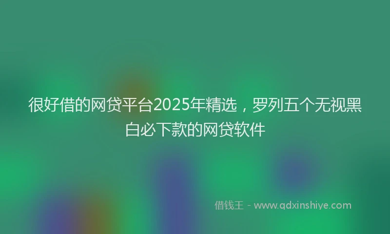 很好借的网贷平台2025年精选，罗列五个无视黑白必下款的网贷软件