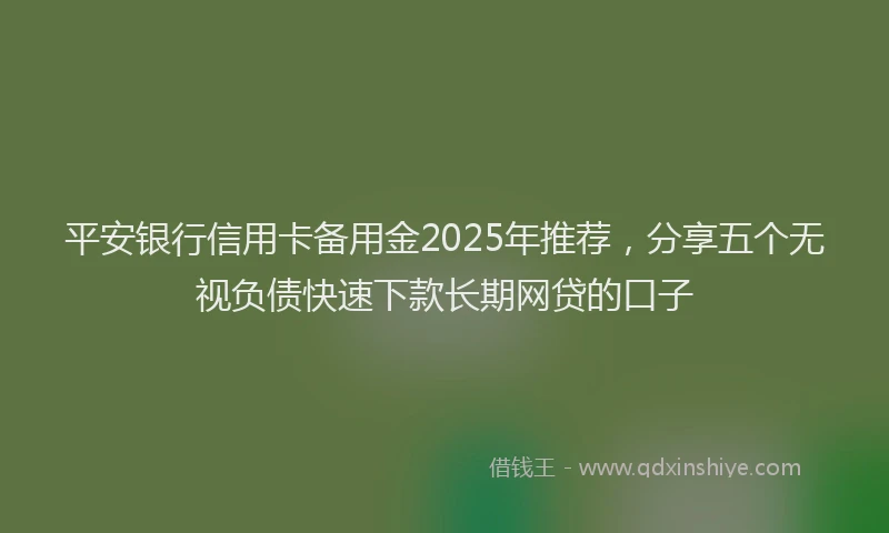 平安银行信用卡备用金2025年推荐，分享五个无视负债快速下款长期网贷的口子