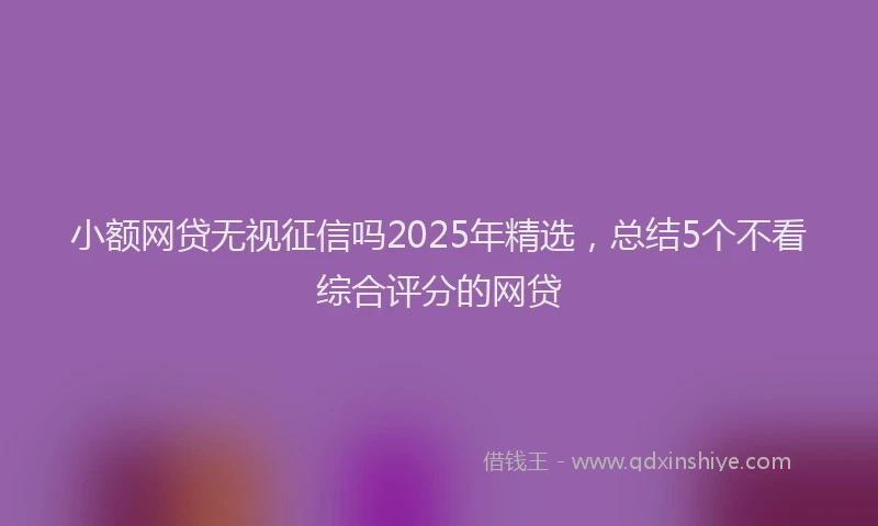 小额网贷无视征信吗2025年精选，总结5个不看综合评分的网贷