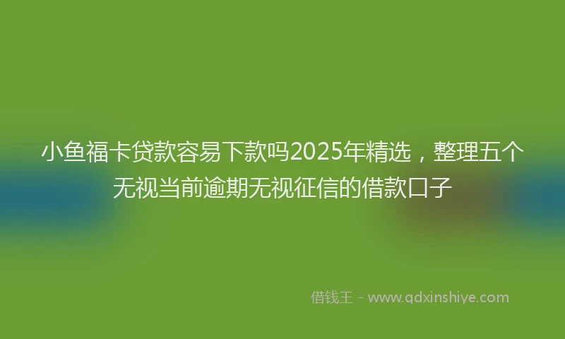 小鱼福卡贷款容易下款吗2025年精选，整理五个无视当前逾期无视征信的借款口子
