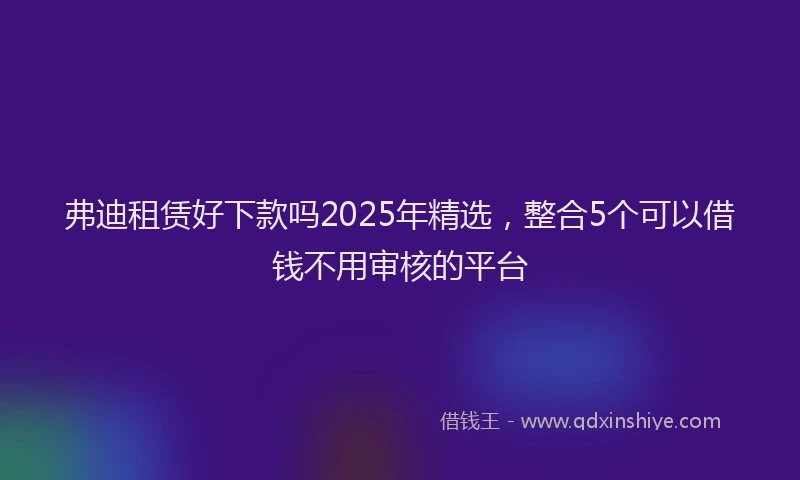 弗迪租赁好下款吗2025年精选，整合5个可以借钱不用审核的平台