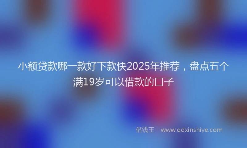 小额贷款哪一款好下款快2025年推荐，盘点五个满19岁可以借款的口子