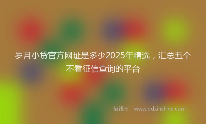 岁月小贷官方网址是多少2025年精选，汇总五个不看征信查询的平台