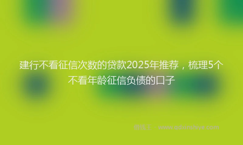 建行不看征信次数的贷款2025年推荐，梳理5个不看年龄征信负债的口子