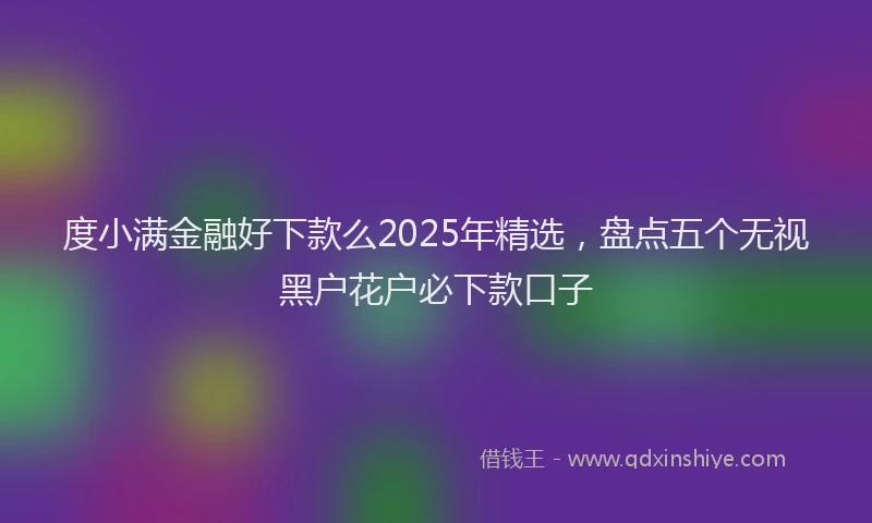 度小满金融好下款么2025年精选，盘点五个无视黑户花户必下款口子