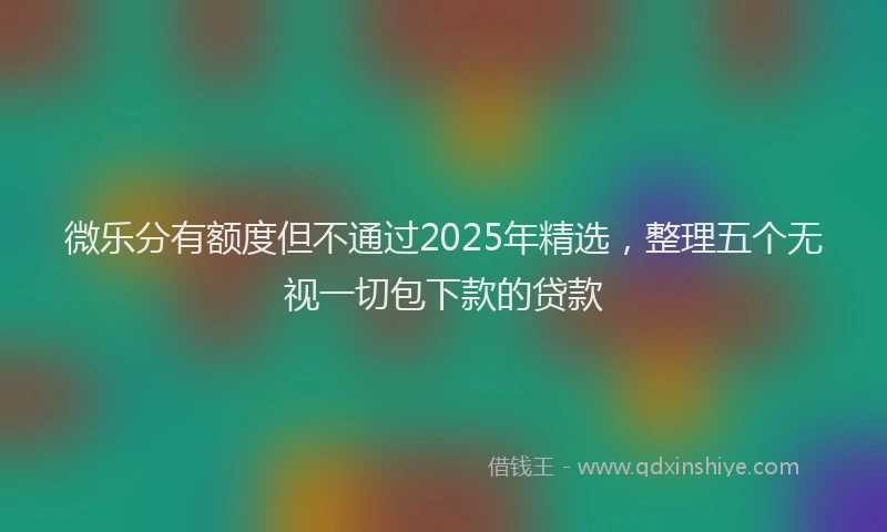 微乐分有额度但不通过2025年精选，整理五个无视一切包下款的贷款