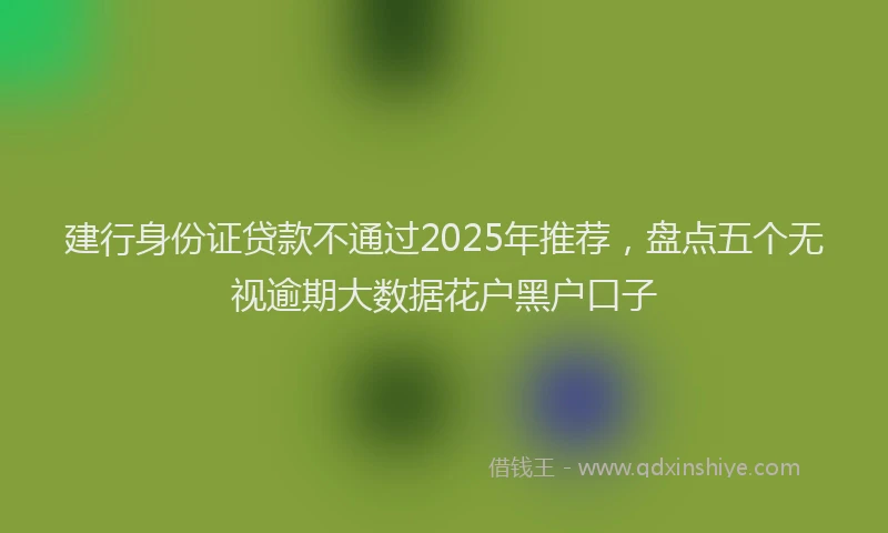 建行身份证贷款不通过2025年推荐，盘点五个无视逾期大数据花户黑户口子