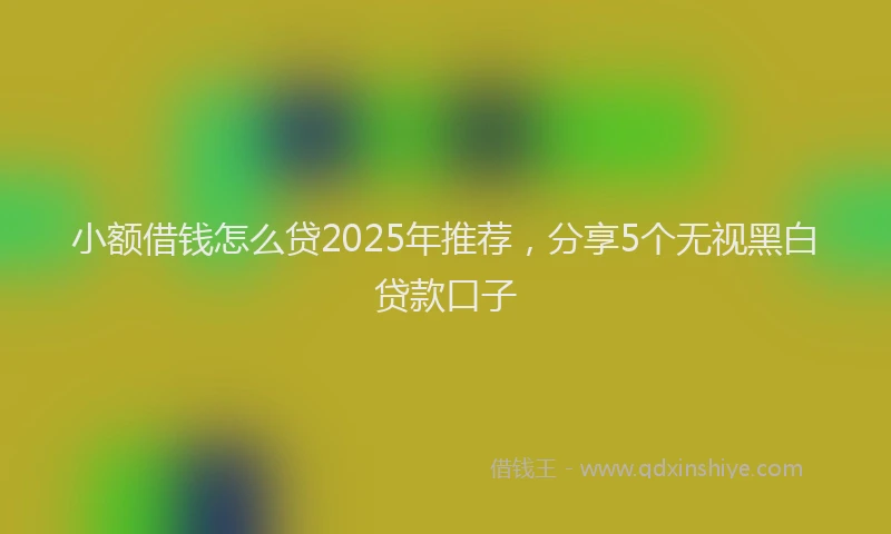小额借钱怎么贷2025年推荐，分享5个无视黑白贷款口子