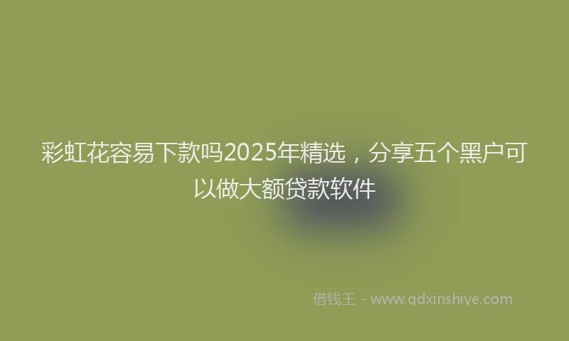 彩虹花容易下款吗2025年精选，分享五个黑户可以做大额贷款软件