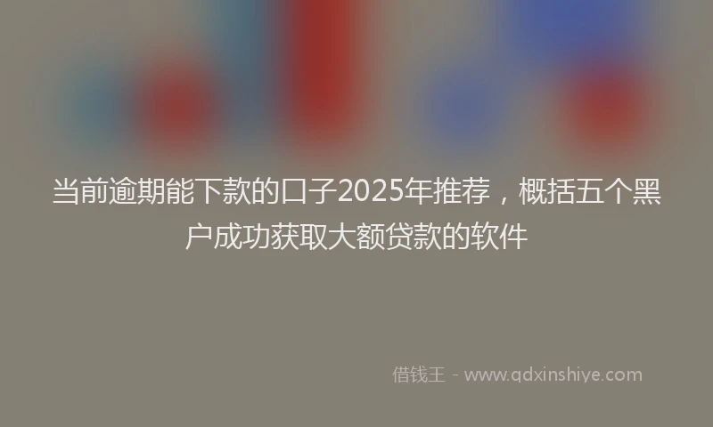 当前逾期能下款的口子2025年推荐，概括五个黑户成功获取大额贷款的软件