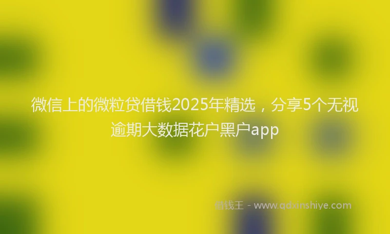 微信上的微粒贷借钱2025年精选，分享5个无视逾期大数据花户黑户app