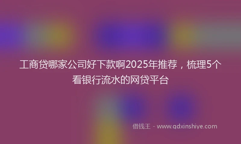 工商贷哪家公司好下款啊2025年推荐，梳理5个看银行流水的网贷平台