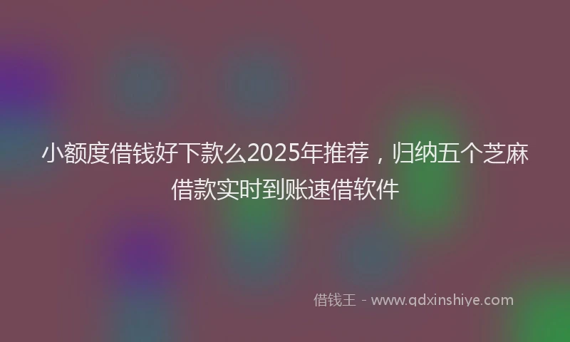 小额度借钱好下款么2025年推荐，归纳五个芝麻借款实时到账速借软件