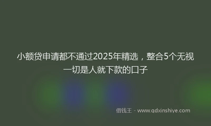 小额贷申请都不通过2025年精选，整合5个无视一切是人就下款的口子