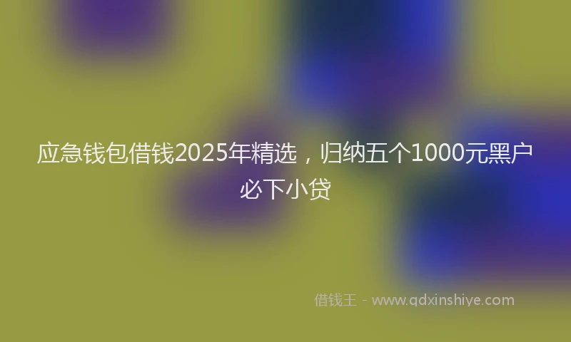 应急钱包借钱2025年精选，归纳五个1000元黑户必下小贷