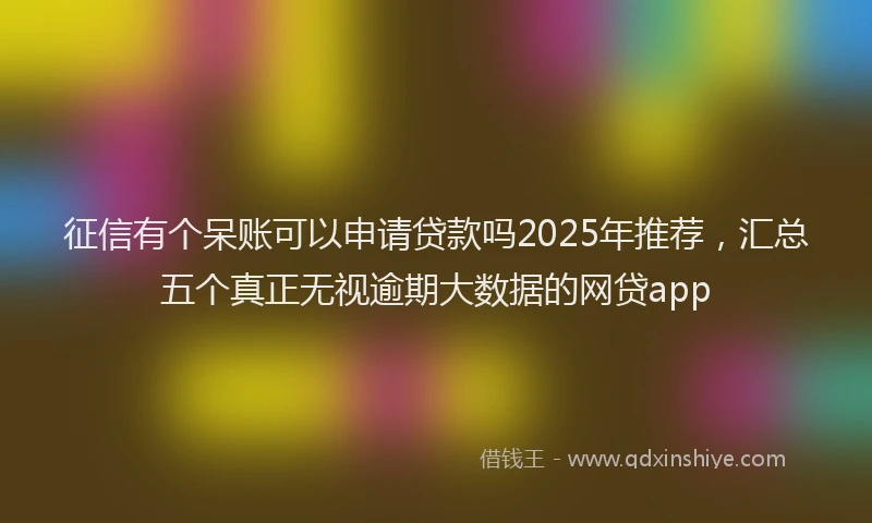 征信有个呆账可以申请贷款吗2025年推荐，汇总五个真正无视逾期大数据的网贷app