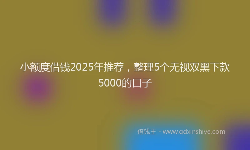 小额度借钱2025年推荐，整理5个无视双黑下款5000的口子