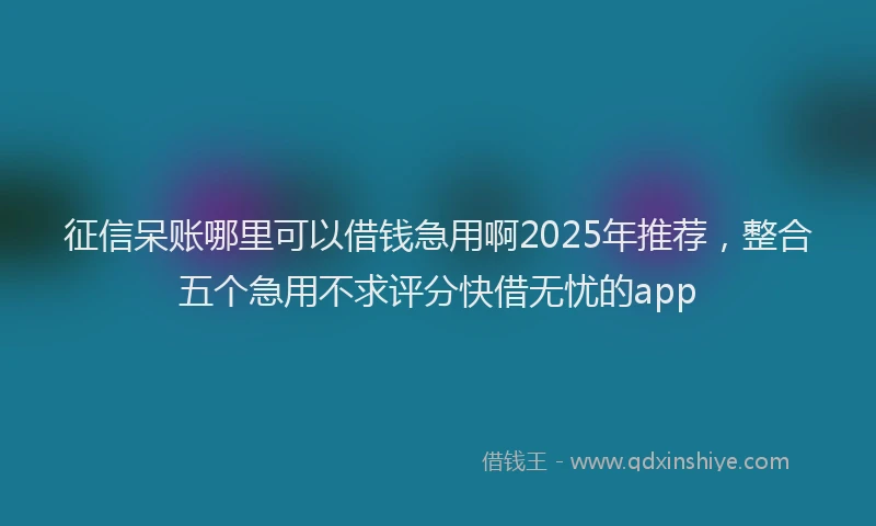 征信呆账哪里可以借钱急用啊2025年推荐，整合五个急用不求评分快借无忧的app