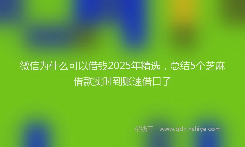 微信为什么可以借钱2025年精选，总结5个芝麻借款实时到账速借口子