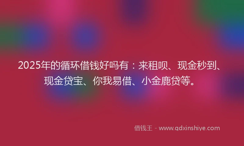 2025年的循环借钱好吗有：来租呗、现金秒到、现金贷宝、你我易借、小金鹿贷等。