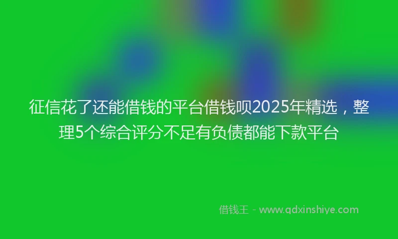征信花了还能借钱的平台借钱呗2025年精选，整理5个综合评分不足有负债都能下款平台