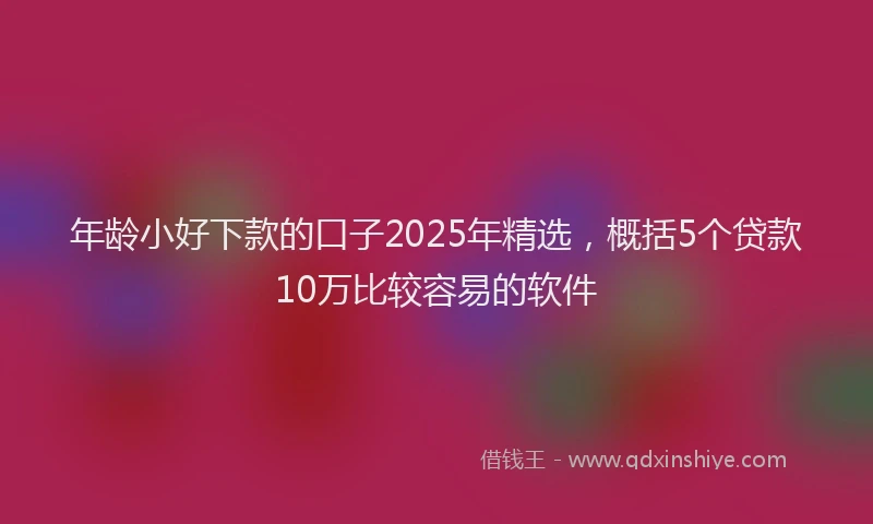 年龄小好下款的口子2025年精选，概括5个贷款10万比较容易的软件