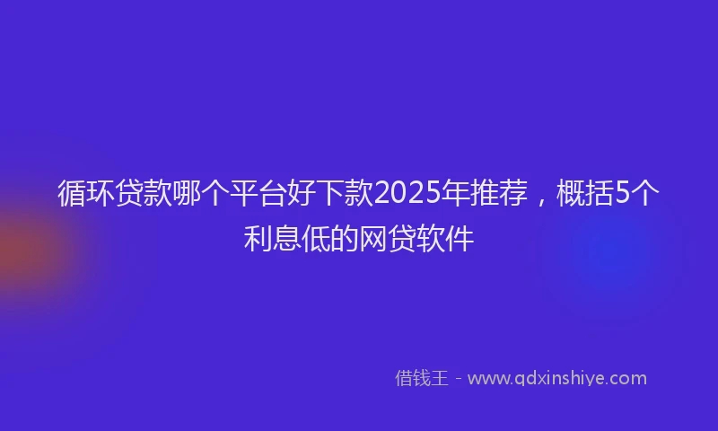 循环贷款哪个平台好下款2025年推荐，概括5个利息低的网贷软件