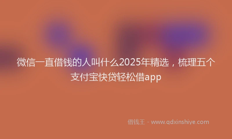 微信一直借钱的人叫什么2025年精选，梳理五个支付宝快贷轻松借app