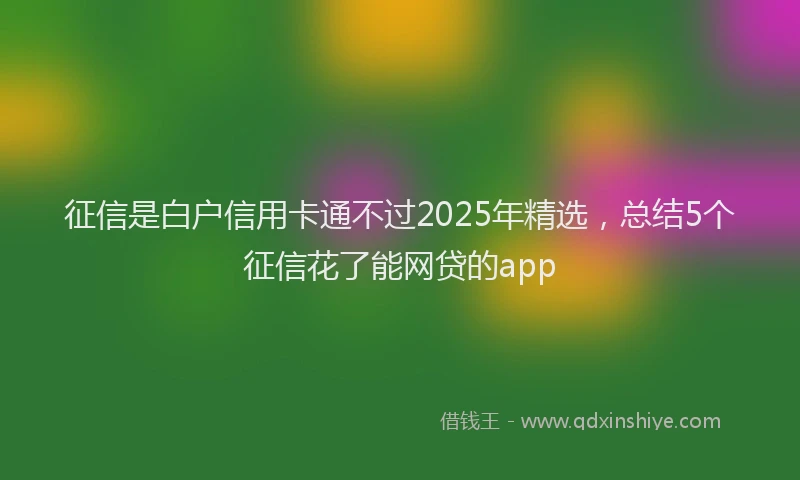 征信是白户信用卡通不过2025年精选，总结5个征信花了能网贷的app
