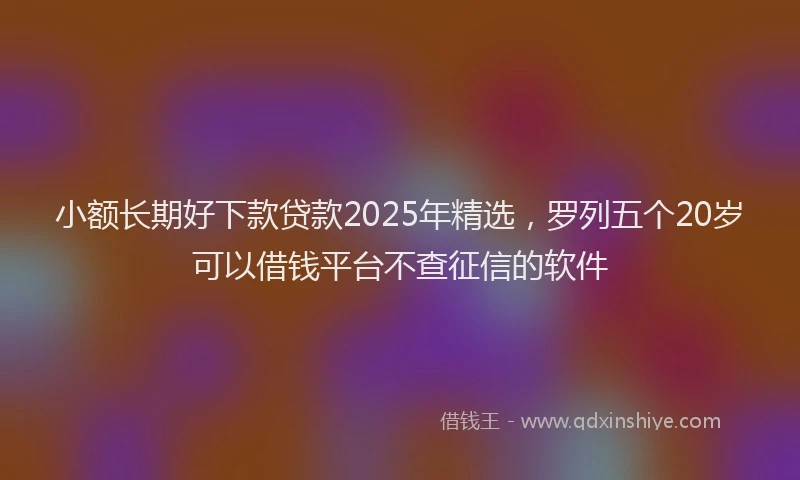 小额长期好下款贷款2025年精选，罗列五个20岁可以借钱平台不查征信的软件