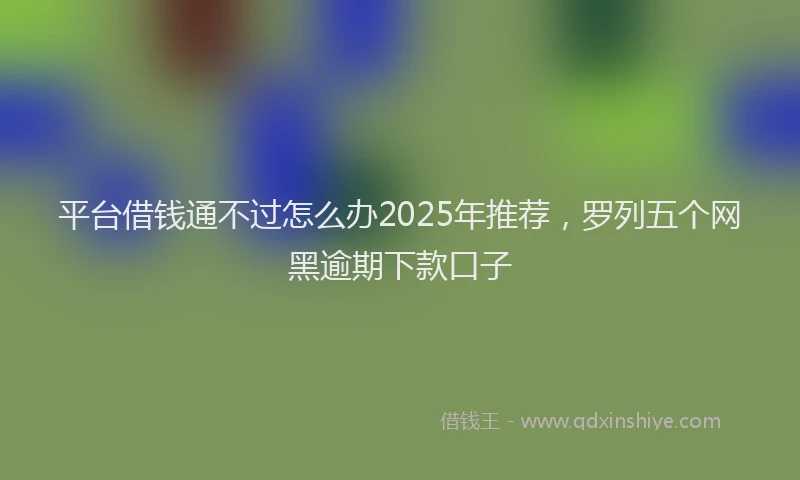 平台借钱通不过怎么办2025年推荐，罗列五个网黑逾期下款口子