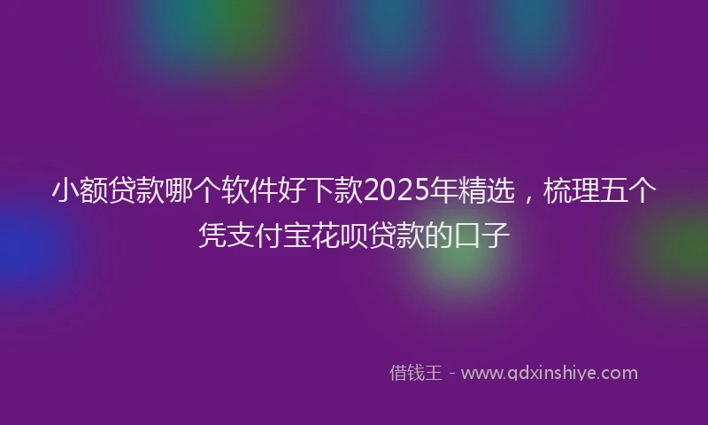 小额贷款哪个软件好下款2025年精选，梳理五个凭支付宝花呗贷款的口子