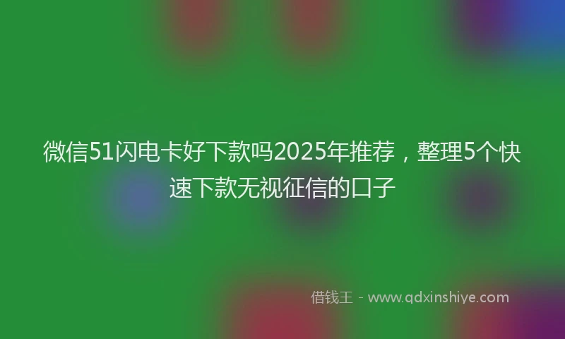 微信51闪电卡好下款吗2025年推荐，整理5个快速下款无视征信的口子