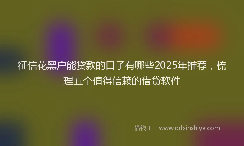 征信花黑户能贷款的口子有哪些2025年推荐，梳理五个值得信赖的借贷软件