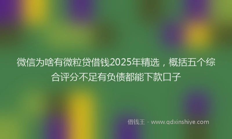 微信为啥有微粒贷借钱2025年精选，概括五个综合评分不足有负债都能下款口子
