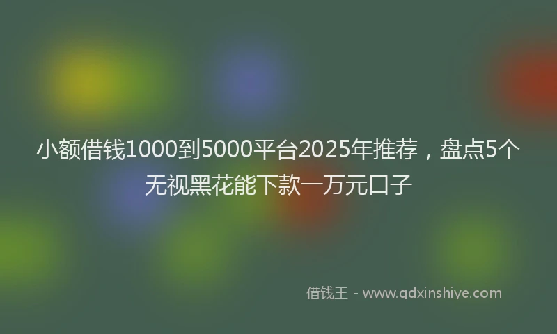 小额借钱1000到5000平台2025年推荐，盘点5个无视黑花能下款一万元口子