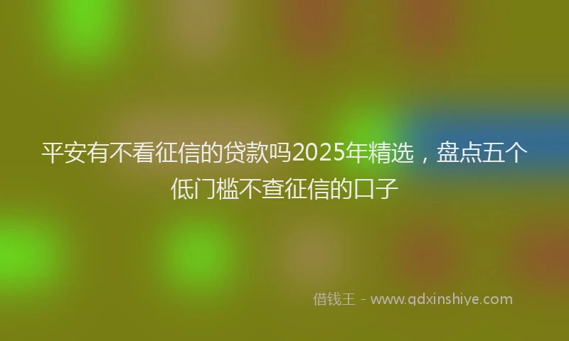 平安有不看征信的贷款吗2025年精选，盘点五个低门槛不查征信的口子