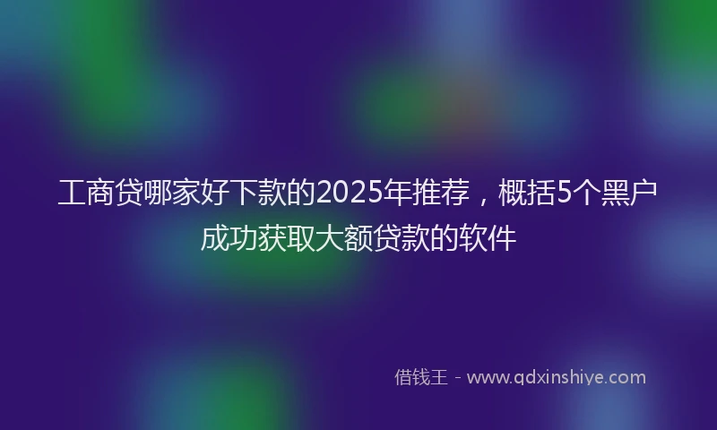 工商贷哪家好下款的2025年推荐，概括5个黑户成功获取大额贷款的软件