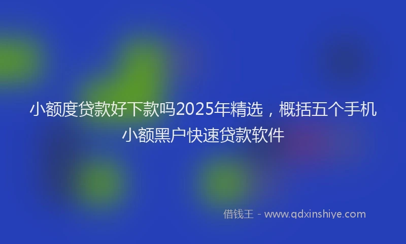 小额度贷款好下款吗2025年精选，概括五个手机小额黑户快速贷款软件