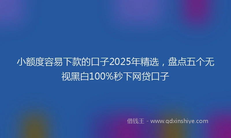 小额度容易下款的口子2025年精选，盘点五个无视黑白100%秒下网贷口子