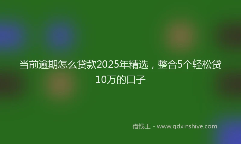 当前逾期怎么贷款2025年精选，整合5个轻松贷10万的口子