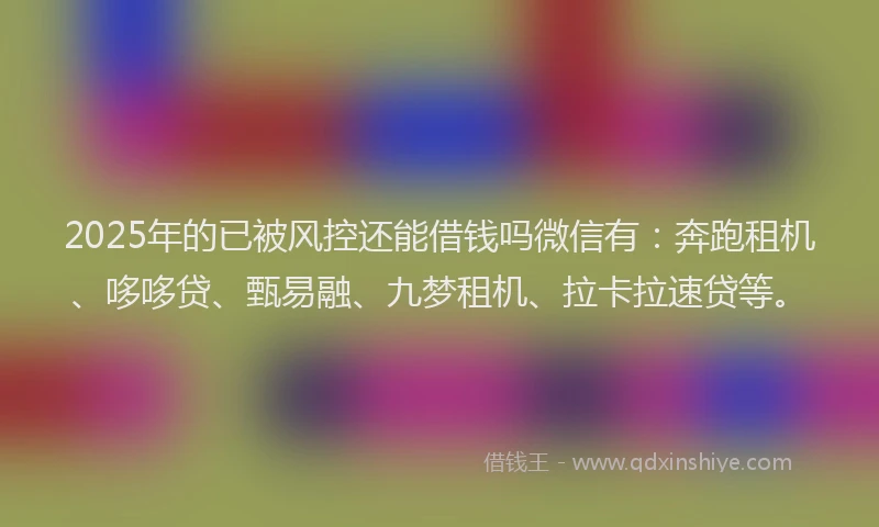 2025年的已被风控还能借钱吗微信有：奔跑租机、哆哆贷、甄易融、九梦租机、拉卡拉速贷等。
