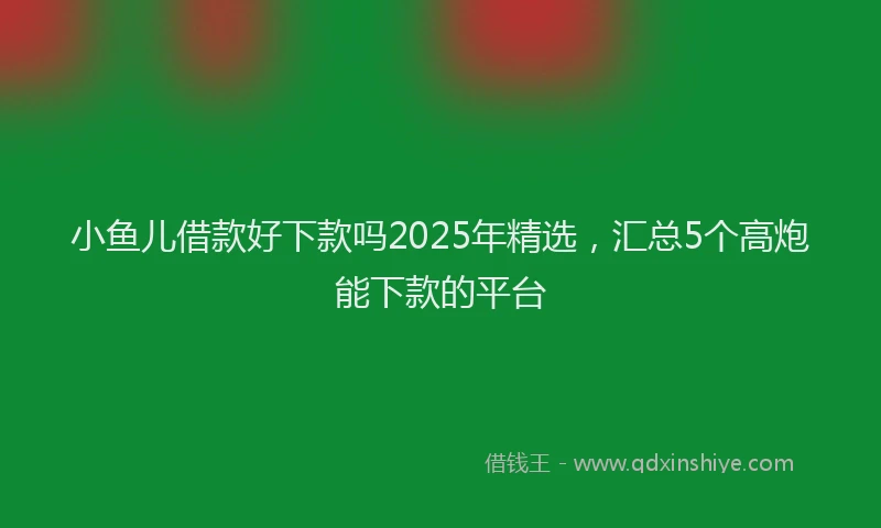 小鱼儿借款好下款吗2025年精选，汇总5个高炮能下款的平台