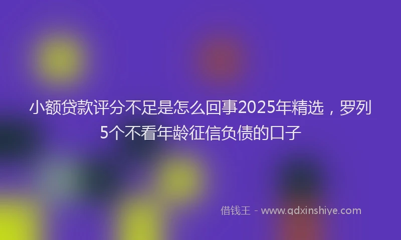 小额贷款评分不足是怎么回事2025年精选，罗列5个不看年龄征信负债的口子