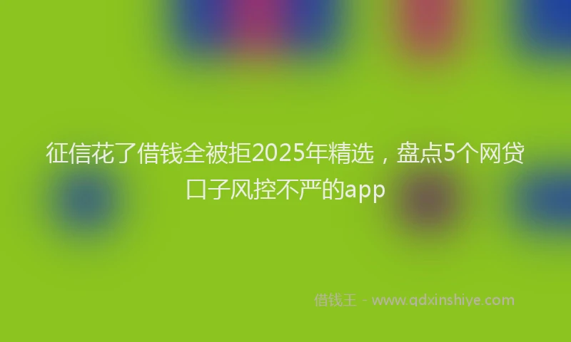 征信花了借钱全被拒2025年精选，盘点5个网贷口子风控不严的app
