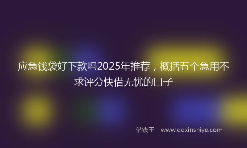 应急钱袋好下款吗2025年推荐，概括五个急用不求评分快借无忧的口子